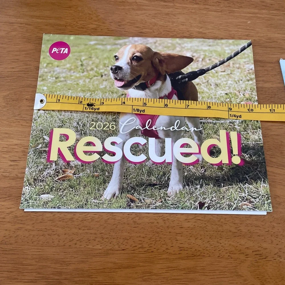 PeTA 2026 Calendar 12 Months Rescued! And 2026 Monthly Planner PETA Lot NEW